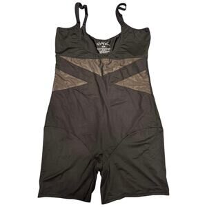 NWOT Cacique Contouring Open Crotch & Bust, Thigh Shaper Black Tan Mesh 3X 22/24